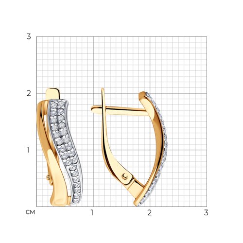 Серьги из золочёного серебра с фианитами из серебро — вид 5
