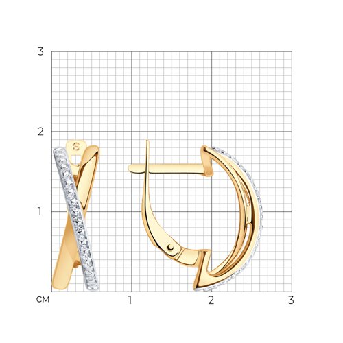 Серьги из золочёного серебра с фианитами из золочение розовое — вид 4