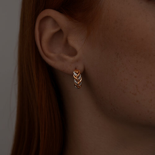 Серьги из золочёного серебра с фианитами из серебро — вид 3