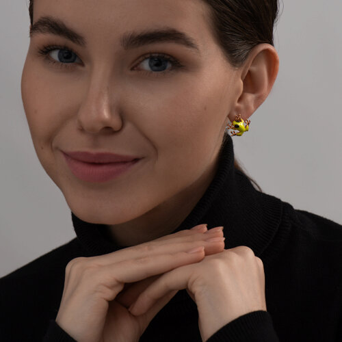 Серьги из золочёного серебра с эмалью из серебро — вид 2