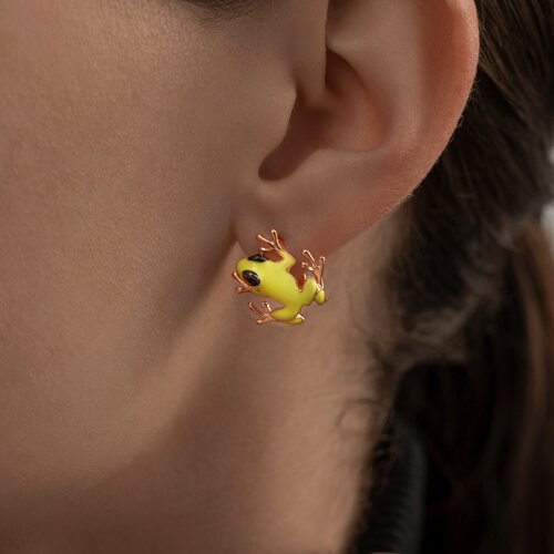 Серьги из золочёного серебра с эмалью из серебро — вид 3