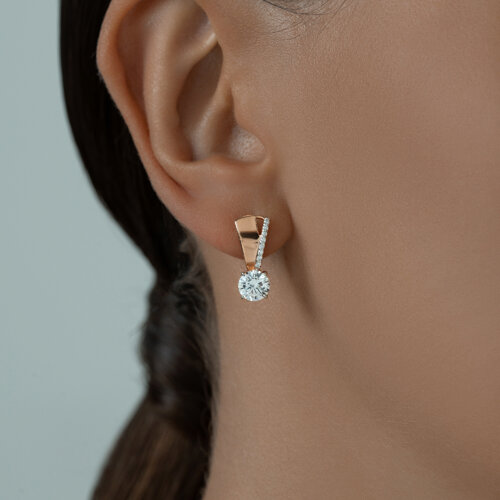 Серьги из золочёного серебра с фианитами из серебро — вид 2