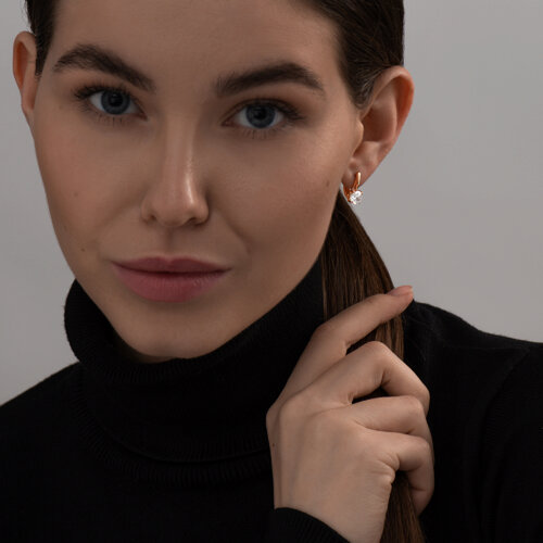 Серьги из золочёного серебра с фианитами из серебро — вид 3