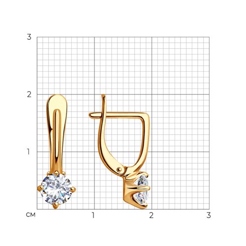 Серьги из золочёного серебра с фианитами из серебро — вид 4