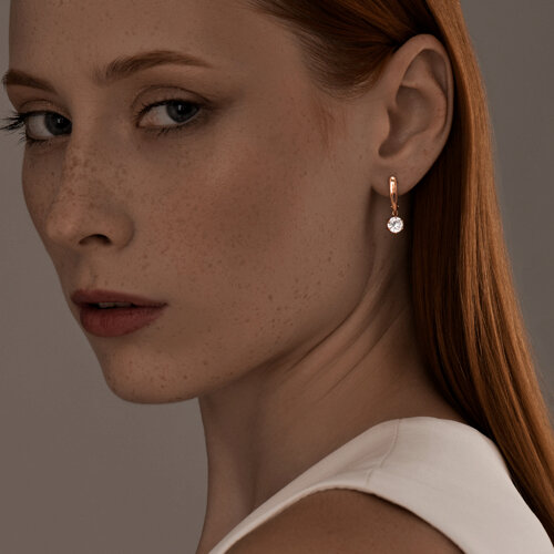 Серьги из золочёного серебра с фианитами из серебро — вид 2