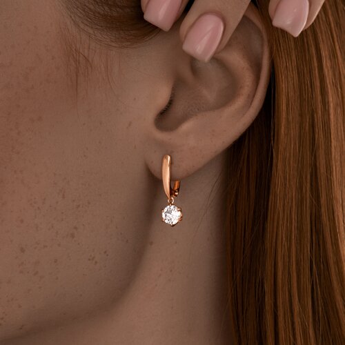 Серьги из золочёного серебра с фианитами из серебро — вид 3