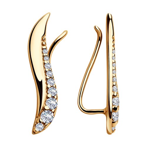 Серьги из золочёного серебра с фианитами - видео