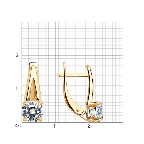 Серьги из золочёного серебра с фианитами из серебро — вид 5