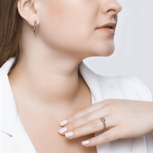 Серьги из золочёного серебра из серебро — вид 4