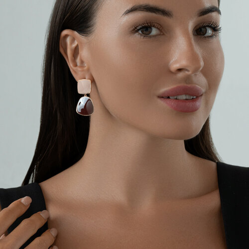 Серьги из золочёного серебра с эмалью из серебро — вид 3