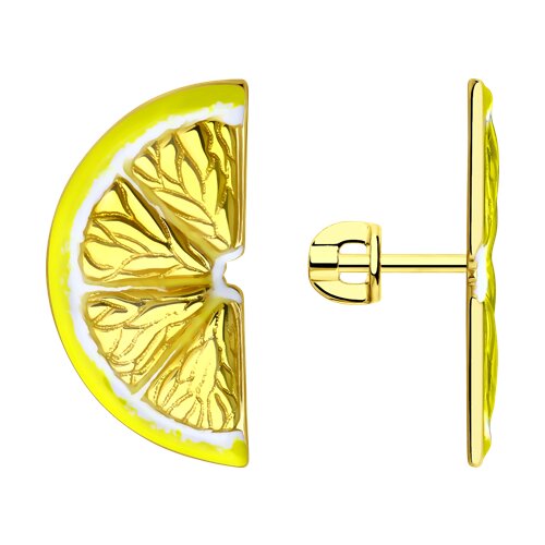 Серьги из золочёного серебра с эмалью - видео на модели