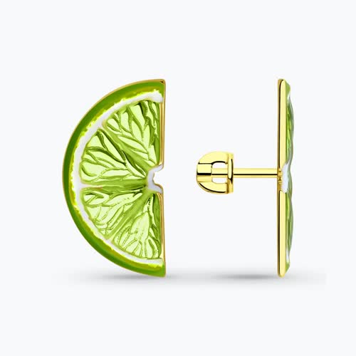 Серьги из золочёного серебра с эмалью из серебро