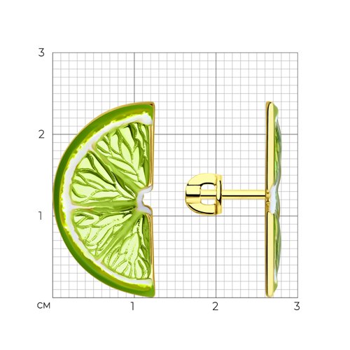 Серьги из золочёного серебра с эмалью из серебро — вид 4