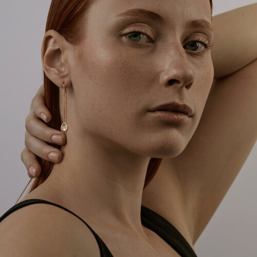 Серьги из золочёного серебра с фианитами из серебро — вид 3