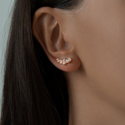 Серьги из золочёного серебра с фианитами из серебро — вид 3