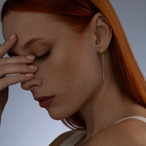 Серьги из золочёного серебра из золочение розовое — вид 3