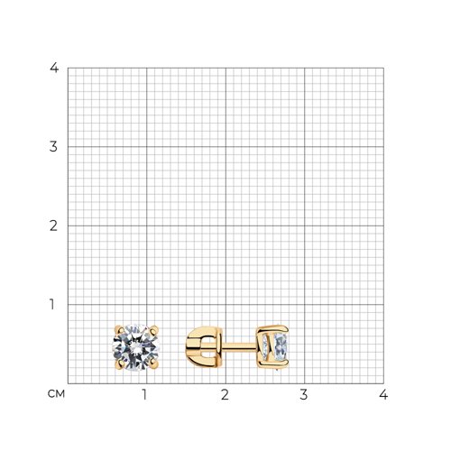 Серьги из золочёного серебра с фианитами из серебро — вид 3