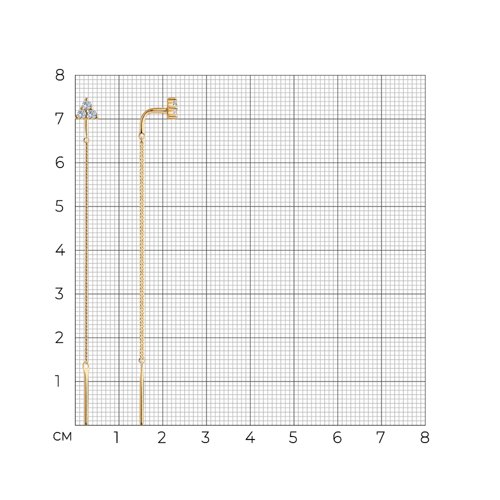 Серьги из золочёного серебра с фианитами из серебро — вид 4