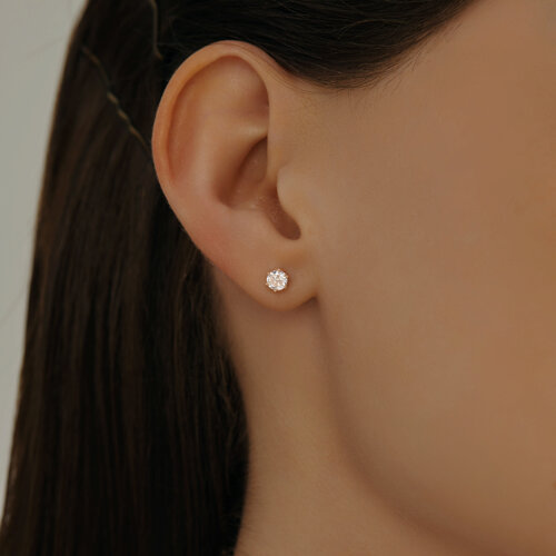 Серьги из золочёного серебра с фианитами из серебро — вид 2