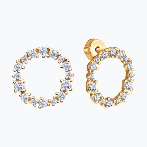 Серьги из золочёного серебра с фианитами из серебро — вид 2