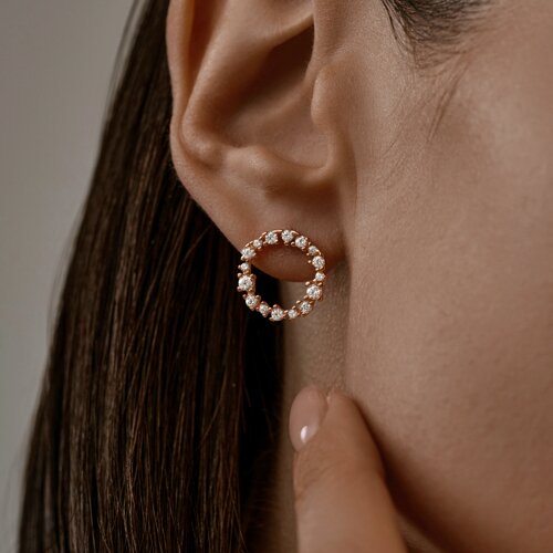 Серьги из золочёного серебра с фианитами из серебро — вид 4