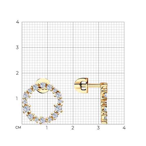Серьги из золочёного серебра с фианитами из серебро — вид 5