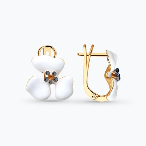 Серьги из золочёного серебра с эмалью - видео