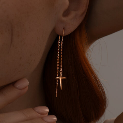 Серьги из золоченого серебра из серебро — вид 2