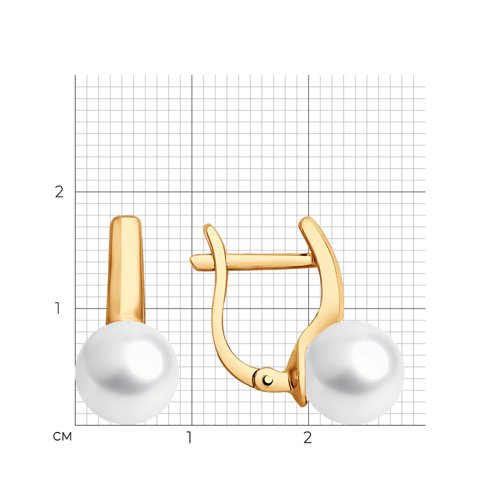 Серьги из серебра с жемчугом из золочение розовое — вид 4