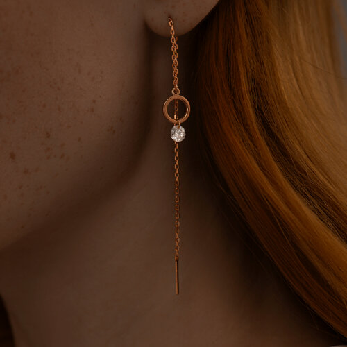 Серьги из золочёного серебра с фианитами из серебро — вид 2