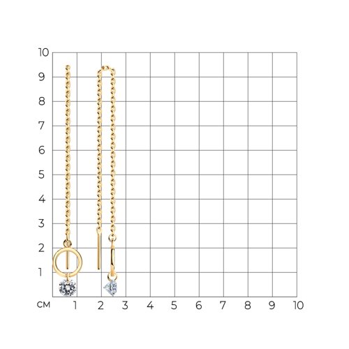 Серьги из золочёного серебра с фианитами из серебро — вид 4