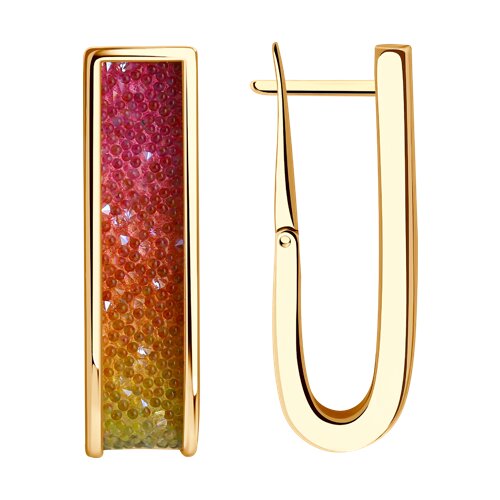 Серьги из золочёного серебра с кристаллами - видео