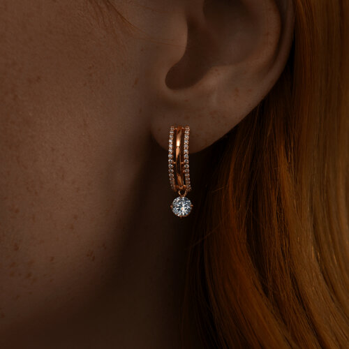 Серьги из золочёного серебра с фианитами из серебро — вид 2