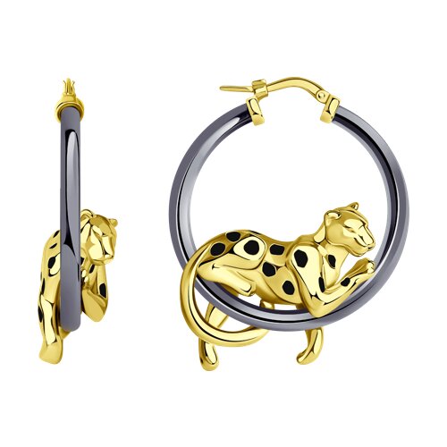 Серьги из золочёного серебра с эмалью - видео