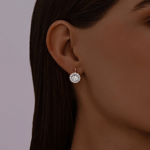 Серьги из золочёного серебра с фианитами из серебро — вид 2