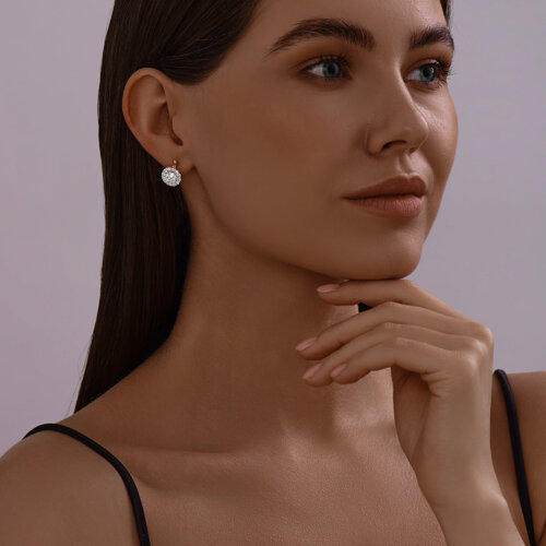 Серьги из золочёного серебра с фианитами из серебро — вид 3