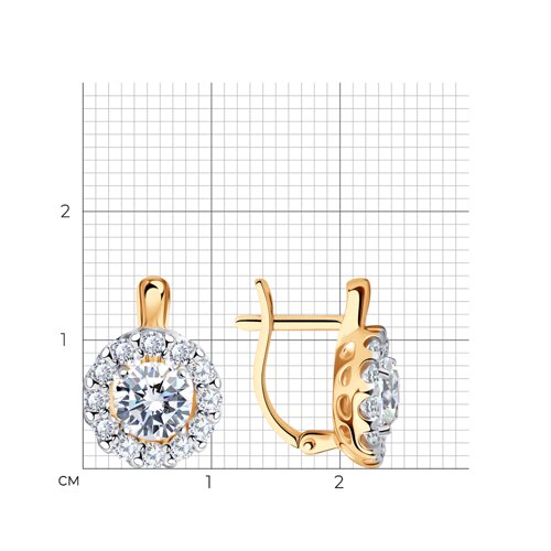 Серьги из золочёного серебра с фианитами из серебро — вид 4