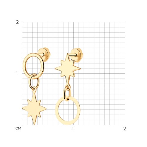 Серьги из золочёного серебра из серебро — вид 4