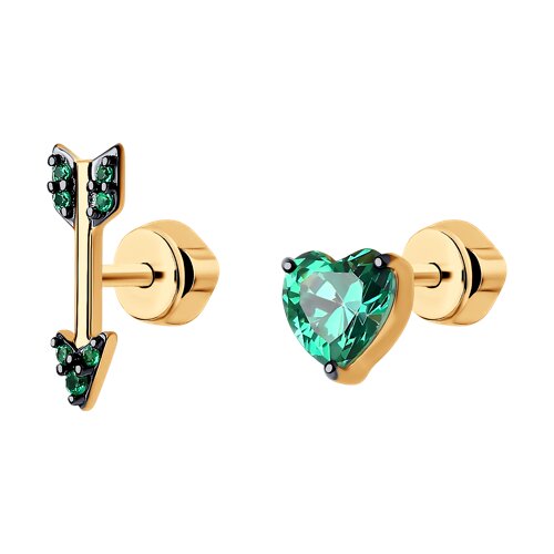 Серьги из золочёного серебра с фианитами - видео