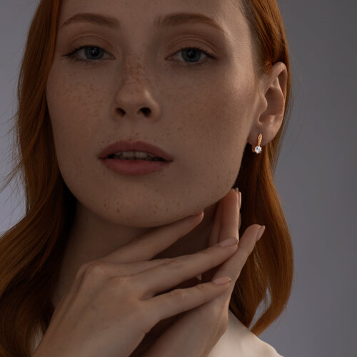 Серьги из золочёного серебра с фианитами из серебро — вид 3