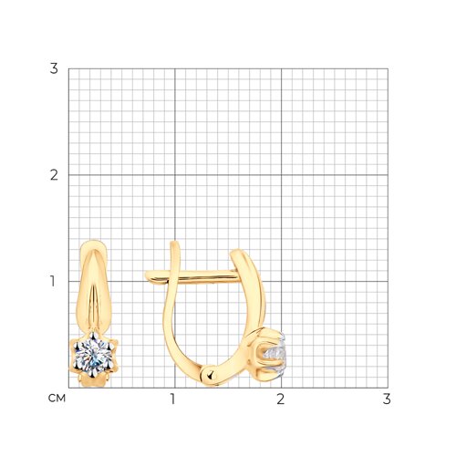 Серьги из золочёного серебра с фианитами из серебро — вид 4