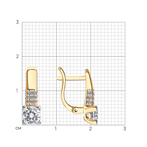 Серьги из золочёного серебра с фианитами из серебро — вид 3