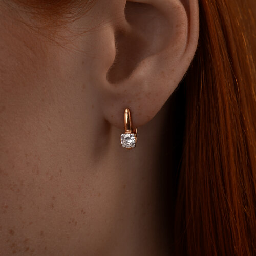 Серьги из золочёного серебра с фианитами из серебро — вид 2