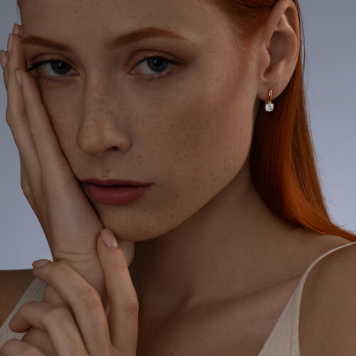 Серьги из золочёного серебра с фианитами из серебро — вид 3