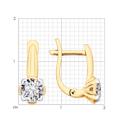 Серьги из золочёного серебра с фианитами из серебро — вид 4