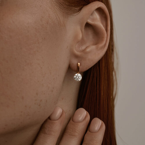 Серьги из золочёного серебра с фианитами из серебро — вид 3