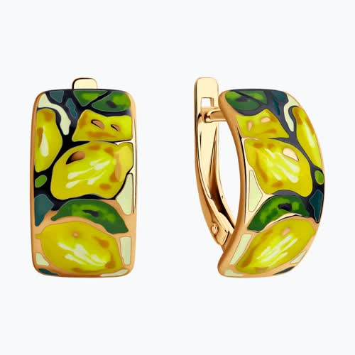 Серьги из золочёного серебра с эмалью из серебро — вид 2