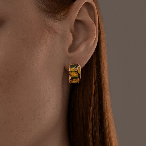 Серьги из золочёного серебра с эмалью из серебро — вид 3