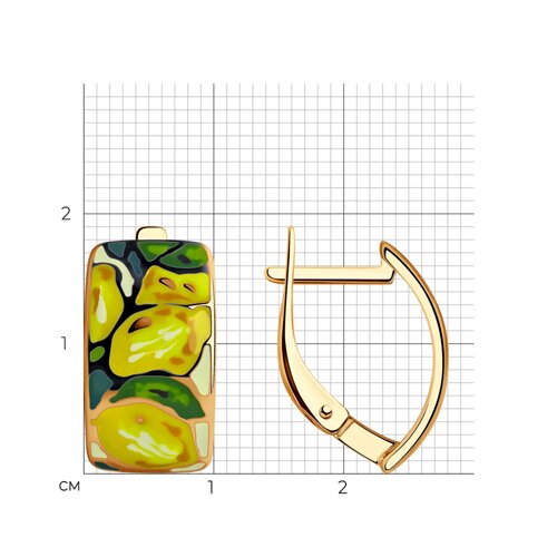 Серьги из золочёного серебра с эмалью из серебро — вид 5