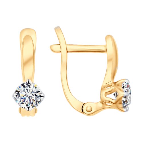 Серьги из золоченого серебра с фианитами - видео